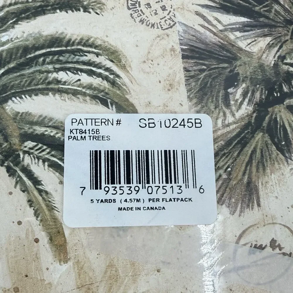 4 VTG Expressions Prepasted Wallpaper Border Palm Trees SB10245B Tropical